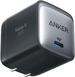 USB C Charger 713 Charger (Nano II 45W) GaN II PPS Fast Compact Foldable Charger for MacBook Pro Galaxy iPhone 15 Steam Deck and More