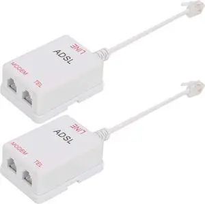 Uvital in-line DSL Filter Splitter/in-line DSL Filter, RJ11 6P2C Male to 2 Female Telephone DSL Modem, ADSL Splitter Filter, DSL Filter for Landline Phone
