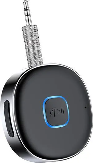 Bluetooth Receiver Wireless Portable 3.5mm Aux Car Adapter Bluetooth 5.0 Wireless Audio Receiver for Car/Home Stereo/Wired Headphones/Speaker 16H Battery Life