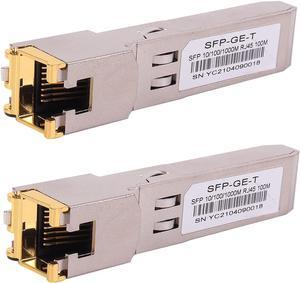 2PCS 1000BASE-T Gigabit SFP to RJ45 Copper Ethernet Modular Transceiver for ,Meraki,Ubiquiti,D/TP Link,Supermicro,Netgear,Broadcom, 1.25G SFP-T CAT5E/CAT6 up to 100m Mikrotik S-RJ01