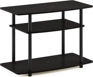 Furinno Turn-N-Tube No Tools 3-Tier Entertainment Center TV Stand for TV up to 32 Inch, Plastic Round Tubes, Espresso/black