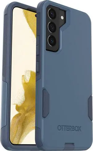 Galaxy S22 Commuter Series Case - Rock Skip Way Slim & Tough Pocket-Friendly with Port Protection Blue
