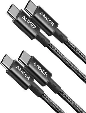 USB C to USB C Cable (3.3FT 2Pack) Type-C 100W Charger Cord Fast Charging for iPhone 16 Series MacBook Pro 2020 Pixel and More(Black)