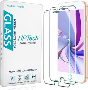 2Pack HPTech Screen Protector For iPhone 8 Plus iPhone 7 Plus iPhone 6S Plus iPhone 6 Plus Tempered Glass Film 55Inch Case Friendly Bubble Free Easy Installation