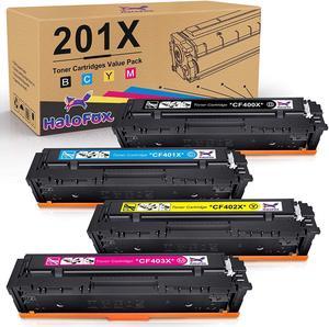 HaloFox Compatible Toner Cartridge Replacement for HP 201X 201A CF400A CF400X CF401X CF402X CF403X for HP Color Laserjet Pro MFP M252dw M252n M277dw M277n M277c6 M274n Printer (4-Pack)