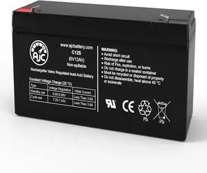 AJC Battery Compatible with B&B BP12-6 6V 12Ah UPS Battery