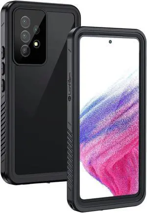 Lanhiem for Samsung Galaxy A53 5G Case, IP68 Waterproof Dustproof with Built-in Screen Protector, Heavy Duty Full Body Protective Phone Case for Samsung A53 5G, Black/Clear