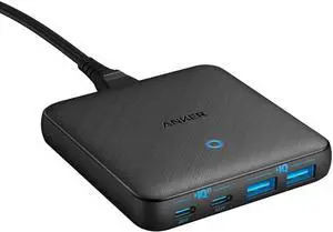USB C Charger 543 (65W II) PIQ 3.0 & GaN 4-Port Slim Fast Wall Charger with Dual USB C Ports (45W Max) for MacBook Laptops iPad Pro iPhone and More