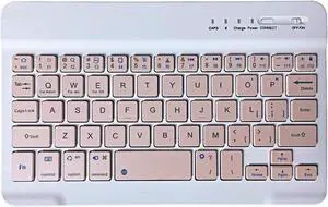 Ultra-Slim Bluetooth Keyboard Portable Rechargeable Wireless Keyboard Compact for Android Windows Tablet Cell Phone iOS iPhone iPad, iPad Pro, iPad Air, iPad Mini, MacBook Pro Air (Small Size Pink)