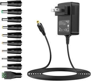 12V Power Supply AC Adapter DC 12 V Power Cord Universal Power Adapter 12Volt Charger Compatible with 1000mA 900mA 800mA 700mA 600mA 500mA 400mA 300mA 200mA 100mA Electronics