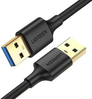 UGREEN USB Cable USB 3.0 A to USB A Cable Type A Male to Male 5Gbps Data Transfer Cord for Hard Drive, TV Box, USB 3.0 Hub, Laptop, DVD Player, TV, Monitor, Camera, Modem and More, 3 Meters