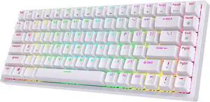 RK ROYAL KLUDGE RK84 Wireless RGB 75% Triple Mode BT5.0/2.4G/USB-C Hot Swappable Mechanical Keyboard, 84 Keys Wireless Gaming Keyboard w/High-Capacity Battery, Clicky Blue Switch