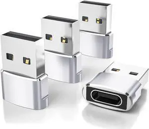 KEHIPI USB to USB C Adapter 4 Pack,Type C Female to USB A Male Charger Connector for Apple iPhone 12 13 14 15,iPad 8 8th 9 9th 10 10th Air 4th 5 5th Mini 6 Generation,Samsung Galaxy Z Flip Fold S23 KEHIPI USB to USB C Adapter 4 Pack,Type C Female to USB A Male Charger Connector for Apple iPhone 12 13 14 15,iPad 8 8th 9 9th 10 10th Air 4th 5 5th Mini 6 Generation,Samsung Galaxy Z Flip Fold S23