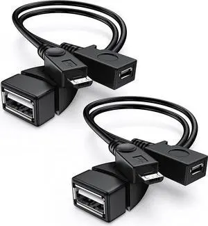 2-in-1 Micro USB (OTG Cable with Power) Adapter Replacement for Fire Stick 4K /Host Devices/Playstation Classic etc- 2 Pack