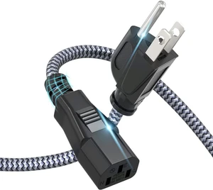 Power Cord 10A 18AWG AC Power Cable 10FT(3m) Nylon Braided 3 Prong Power Cord Replacement Power Cable UL Certified for Computer TV Monitor Printer PC Projector Power Supply Power Cord 10A 18AWG AC Power Cable 10FT(3m) Nylon Braided 3 Prong Power Cord Replacement Power Cable UL Certified for Computer TV Monitor Printer PC Projector Power Supply