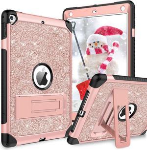 Case for iPad 9.7 Inch,iPad 6th 5th Generation Case,iPad air 2 Case with Kickstand Holder Glitter Bling Kids Girls Women Shockproof Protective Cover for iPad 6th 5th Gen/iPad Air 2rd Gen, Blue