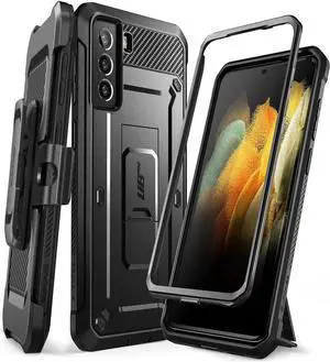 for  Galaxy S21+ Plus Case with Stand (Unicorn Beetle Pro) [Built-in Front Frame & Belt-Clip] [Military-Grade Protection] Full-Body Rugged Phone Case for Galaxy S21+ Plus Black