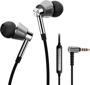 1MORE Triple Driver In-Ear Earphones Hi-Res Headphones with High Resolution, Bass Driven Sound, MEMS Mic, In-Line Remote, High Fidelity for Smartphones/PC/Tablet Silver