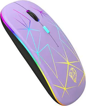 LED Wireless Mouse for Laptop Slim Bluetooth Mouse with USB Receiver and Type C Adapter 3 Adjustable DPI Computer Mice Silent Rechargeable Mouse for MacBook Chromebook Aspire HP Laptop(Purple) LED Wireless Mouse for Laptop Slim Bluetooth Mouse with USB Receiver and Type C Adapter 3 Adjustable DPI Computer Mice Silent Rechargeable Mouse for MacBook Chromebook Aspire HP Laptop(Purple)