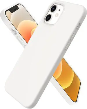 Compatible with iPhone 12 Case Compatible with iPhone 12 Pro Case Slim Liquid Silicone 3 Layers Full Covered Soft Gel Rubber Phone Case Cover 6.1 inch-White
