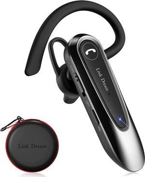 Bluetooth Earpiece Link Dream Wireless CVC8.0 Headset for Cell Phone Dual Mic Noise Canceling Handsfree Phone Earpiece w/Mute 20Hrs Talk Time 180 Days Standby for iPhone Android Home Office Driving