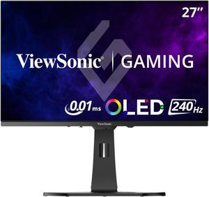 ViewSonic XG272-2K-OLED 27 Inch 1440p 240Hz White Gaming Ergonomic RGB OLED Monitor with up to 0.01ms, AMD FreeSync Premium, G-Sync Compatibility, and USB-C/HDMI v2.1/DP Inputs