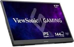 ViewSonic VX1754 17 Inch 1080p IPS Portable Gaming Monitor with 144Hz, AMD FreeSync,2 Way Powered 60W USB C, Mini HDMI, and Built-in Stand with Protective Cover