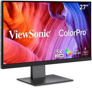 ViewSonic VP2788-5K 27" 5K Mac-Ready Monitor with 100% sRGB, 99% DCI-P3, Pantone Validated, Advanced Ergonomics, Thunderbolt 4, USB Hub, HDMI, and DP for Home and Office