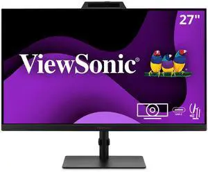 ViewSonic VG2741V 27 Inch 1080p IPS Video Conferencing Monitor with Integrated Windows Hello Certified IR 5MP Webcam, Built-in Microphone, Advanced Ergonomics, USB C, HDMI, and DisplayPort Inputs