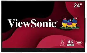 ViewSonic ID2456-4K 24" 4K UHD Touch Display Tablet with PCAP 10 Point Touch, Active Stylus, Built-in Kickstand, USB Hub, HDMI, DisplayPort, USB C Inputs