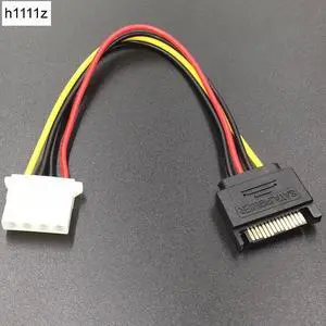 SATA to 4Pin Power Cable Serial ATA 15pin Male to Molex IDE 4pin Female Power Supply Cable for BTC Miner Mining Machine 20CM