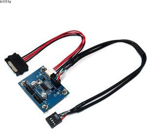 Cable USB 9Pin Motherboard USB 9pin Male Header Hub Splitter Connector USB 2.0 Hub with Extension Cable SATA Cable Magnetic Base