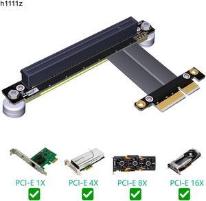 PCI Express PCI-E 4X To 16X Slot Riser Card Converter Extender Ribbon Adapter Extension Cable PCIe 16X 90 Degree + Magnetic Base