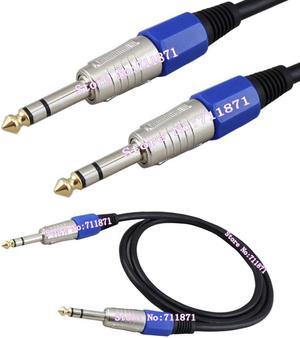 50cm 3 Pole Male to Male 6.35 Audio cable Line 1/4 TRS stereo 6.35 Male to Male Audio Line cable Male 6.35 Audio wire cord cable (1pcs)