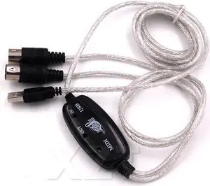 MIDI Cable to USB IN-OUT Converter Professional MIDI Interface Audio Music for Keyboard PC for Electric Piano Drum Adapter MIDI Cable to USB IN-OUT Converter Professional MIDI Interface Audio Music for Keyboard PC for Electric Piano Drum Adapter