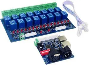 16CH Relay Switch DMX512 Controller,Relay Output,DMX Relay Control,16Way Relay Switch DC12V Main-Board & DMX-RELAY-16C 16CH Relay Switch DMX512 Controller,Relay Output,DMX Relay Control,16Way Relay Switch DC12V Main-Board & DMX-RELAY-16C