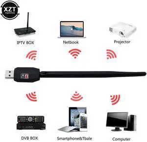150Mbps 5dBI Wireless Network Card Wifi USB Adapter Wi-Fi Dongle MT7601 Mini Receiver 802.11b/n/g Driver Ethernet for PC