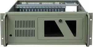 14-slot 4U industrial control chassis gray standard 19-inch rack-mounted industrial chassis 2 3.5" hard drive bays, 1 2.5" hard drive bay, support 12"×9.6" and below size motherboards, empty chassis