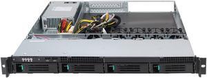 4 bay hot swappable storage server 1U chassis 6GB/SATA backplane standard 500W power supply empty chassis