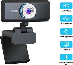 1080P Webcam Full HD USB Webcam with Microphone Widescreen Video Calling and Recording Camera Manual Focus 1080P Webcam for Laptop Skype PC Windows 10