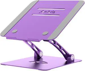 Adjustable Laptop Stand Metal Holder Portable Aluminum Computer Riser Ergonomic Laptops Elevate Stand for Desk Compatible with 10-17" Notebook Computer
