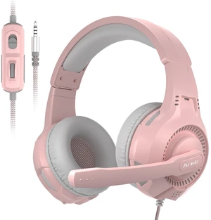 EACH Pink Wired Gaming Headset Over-Ear Headset for Girls 360° Noise Cancelling Mic Stereo Surround Sound 3.5mm Headphones EACH Pink Wired Gaming Headset Over-Ear Headset for Girls 360° Noise Cancelling Mic Stereo Surround Sound 3.5mm Headphones