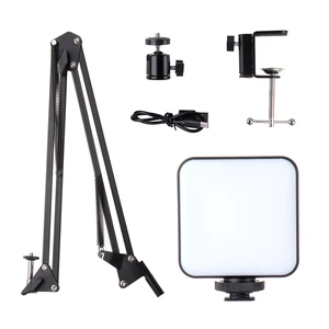 EACH Rechargeable LED Video Fill Light with Metal Scissor Arm Stand, 2000mAh Bi-Color Dimmable Panel Light for Zoom Calls, Live Streaming, Video Conference & Portrait Photography EACH Rechargeable LED Video Fill Light with Metal Scissor Arm Stand, 2000mAh Bi-Color Dimmable Panel Light for Zoom Calls, Live Streaming, Video Conference & Portrait Photography