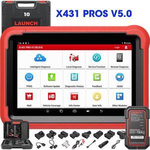 LAUNCH X431 PROS V+ 5.0 Elite Car Diagnostic Bidirectional Scan Tool 37+ Reset ECU Online Coding,Key IMMO,CANFD, DBSCar VII Connector, FCA AutoAuth