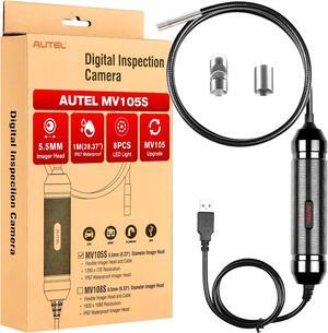 Autel MaxiVideo MV105S Digital Inspection Camera, 2024 Same as MV108S, 1280x720, 5.5mm Ultra-Slim USB Industrial Endoscope, IP67 Borescope Snake Camera, Work w/Autel Scanner & PC, Up of MV105/ MV108