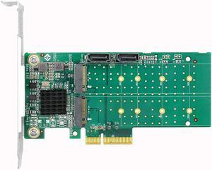 Linkreal 6Gb/s PCIe x4 to 2-Port M.2 & 2-Port SATA RAID Card