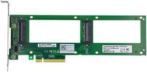 Linkreal 2X U.2 SFF-8639 SSD to PCIE Express 3.0 Gen 3 X8 Card U.2 NVMe SSD Adapter