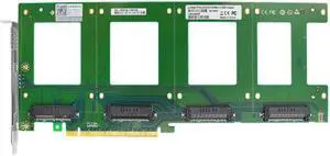 Linkreal 4X U.2 SFF-8639 SSD to PCIE Express 3.0 Gen3 X16 Card  NVMe SSD Adapter