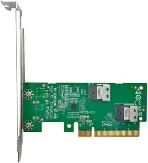 Linkreal PCI Express 4.0 x8 to Two SlimSAS SFF-8654 4i Adapter