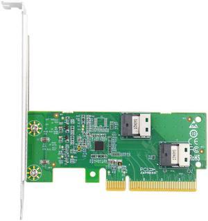 Linkreal PCI Express 4.0 x8 to Two SlimSAS SFF-8654 4i Adapter